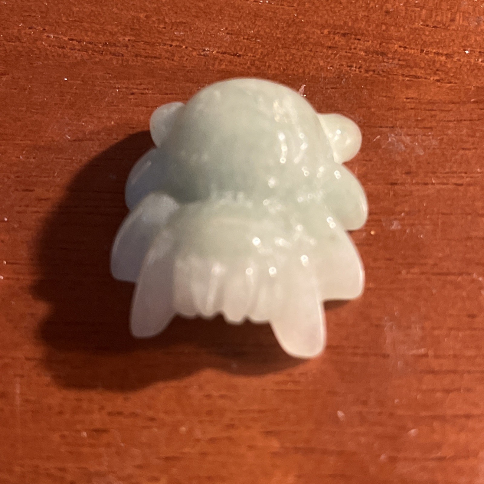 Pale Green Nephrite Jumping Spider Hand Polished Miniature Stone 1.5”