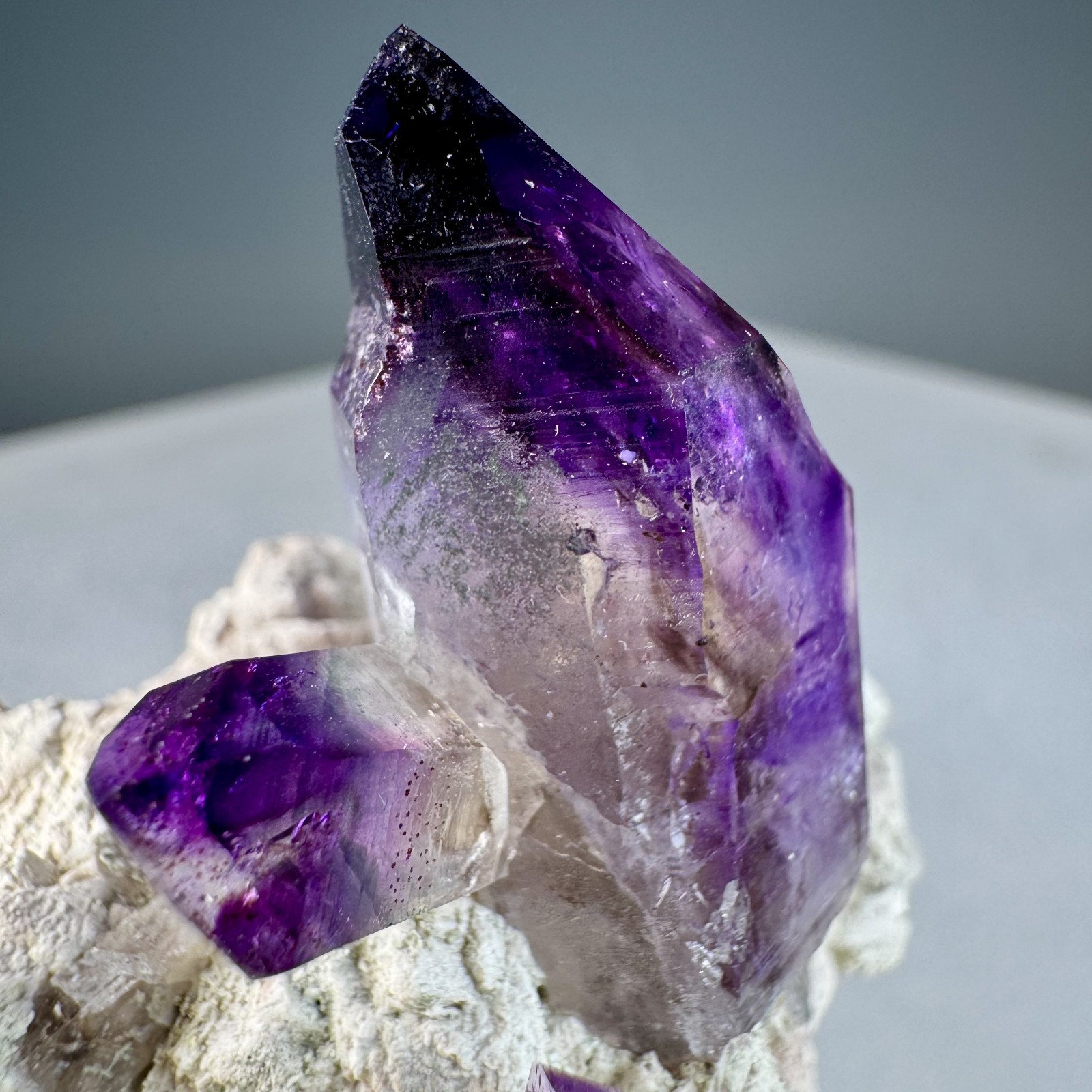 Fine Amethyst Crystals on Microcline: Brandberg Complex, Brandberg Area, Namibia