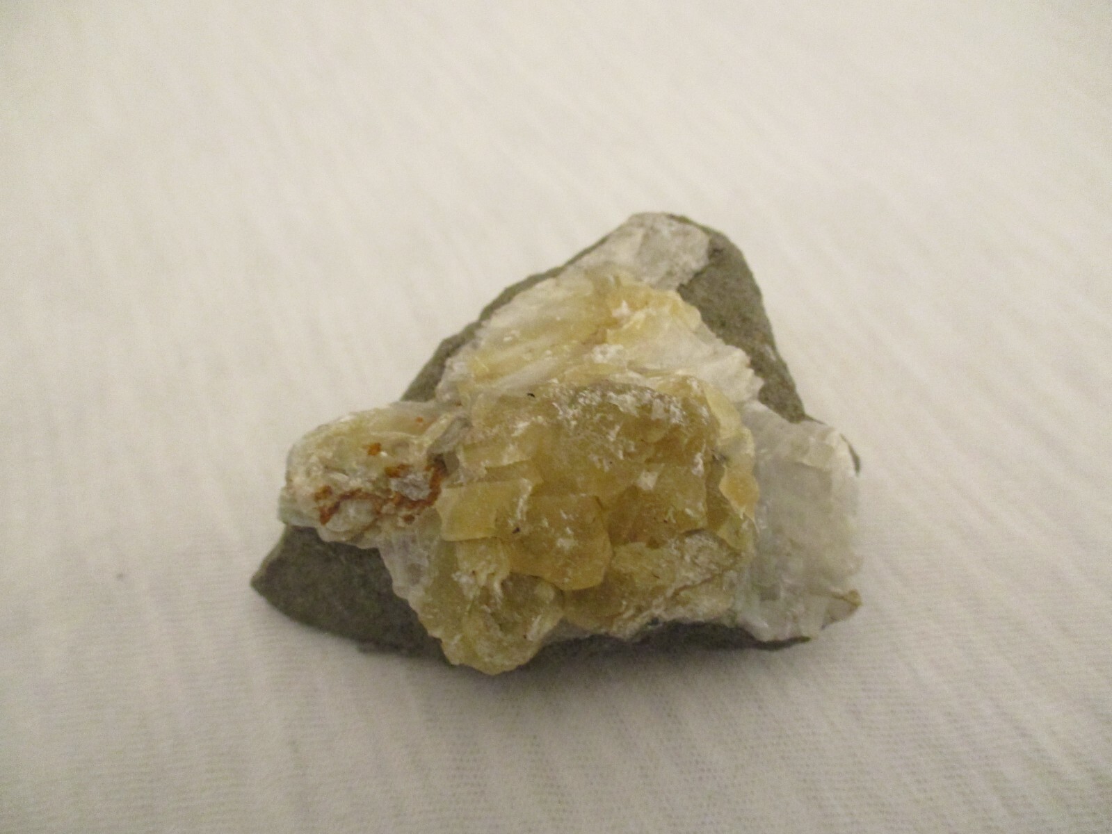 Yellow Calcite On Matrix Mineral Specimen E2815