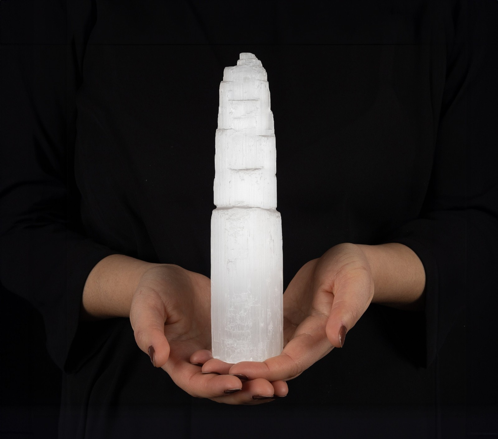 Selenite Tower, Crystal Tower, Cleansing Stone, Meditation, Crystal Gift, 4 Size