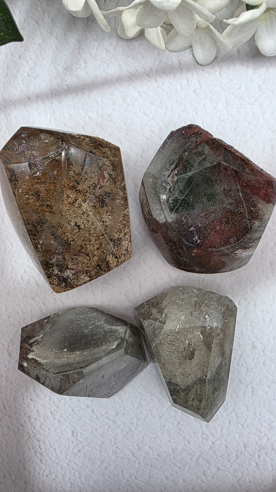 Garden Quartz Freeform Wholesale Lot 4 Pieces, Hand Carved And Polished 1+ Pound