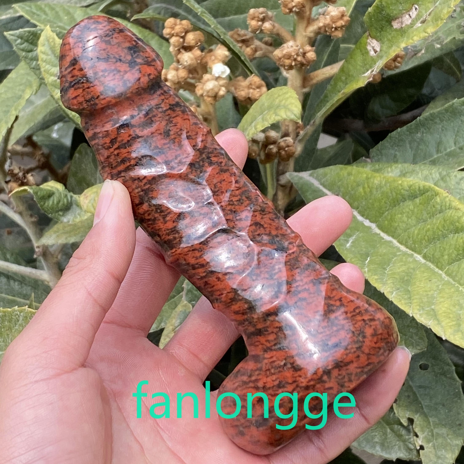 6in Wholesale Natural Sesame red male penis Quartz Crystal Carved Figurines 1pc