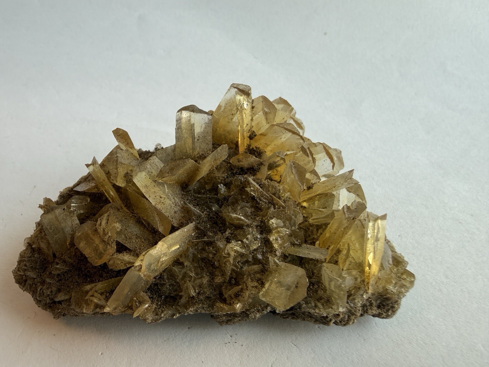 Raw Golden Honey Selenite Crystal Cluster Matrix Gypsum Mineral Specimen 62g