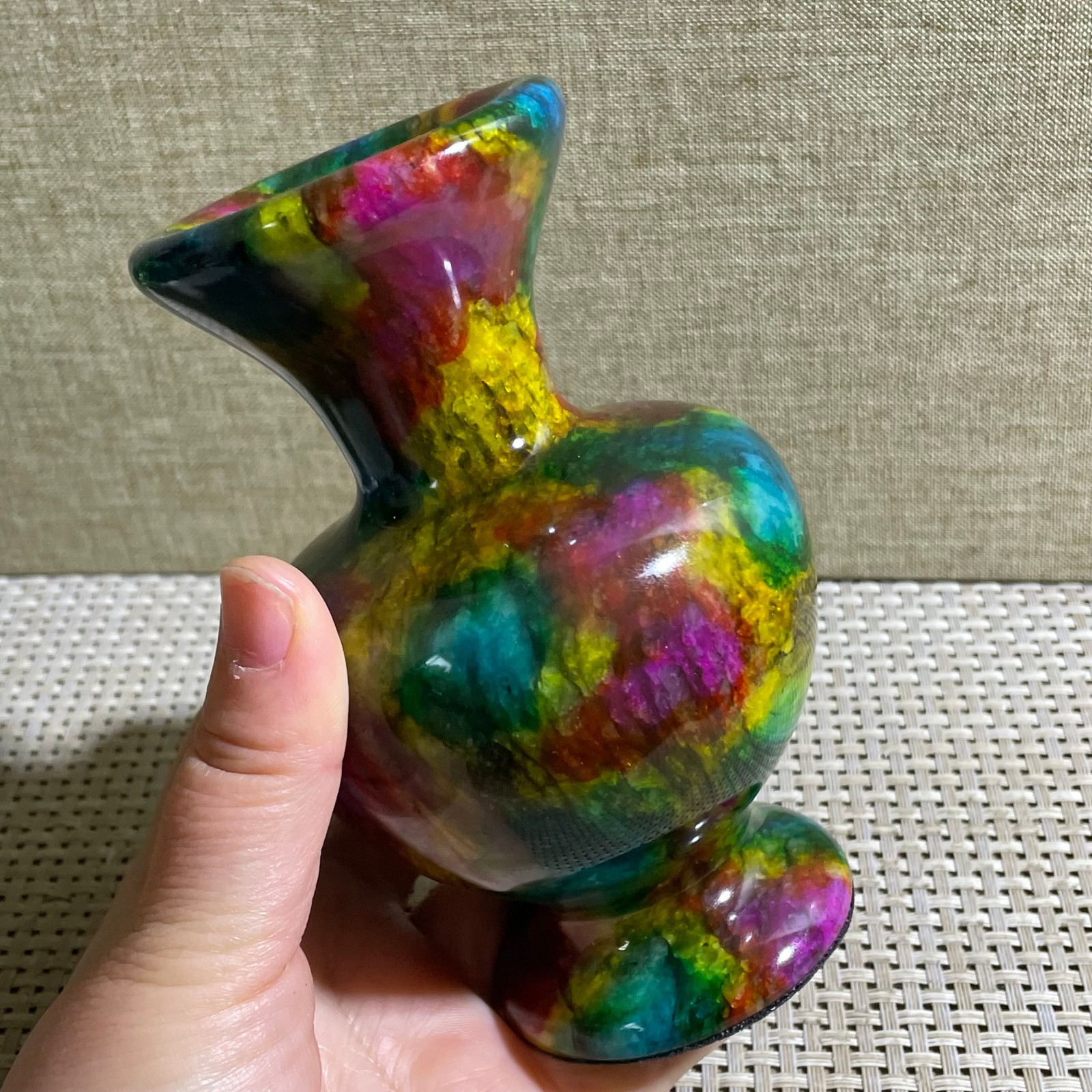 867g Seven Colors Jade vase specimen Decorative -Taiwan China