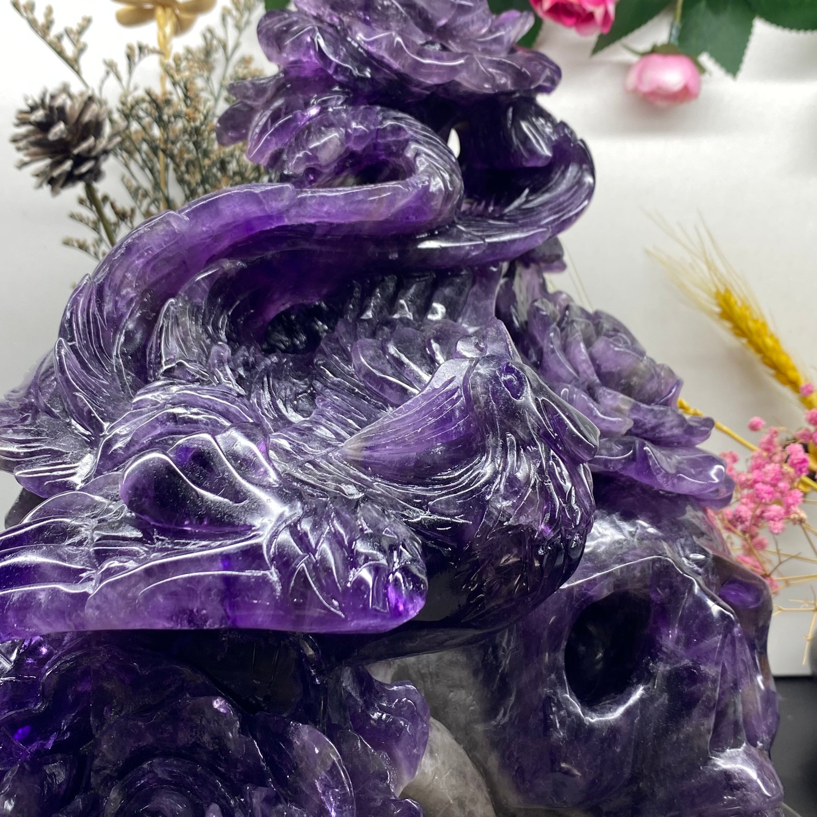 18.43LB Natural fluorite skull quartz hand carved crystal skull healing
