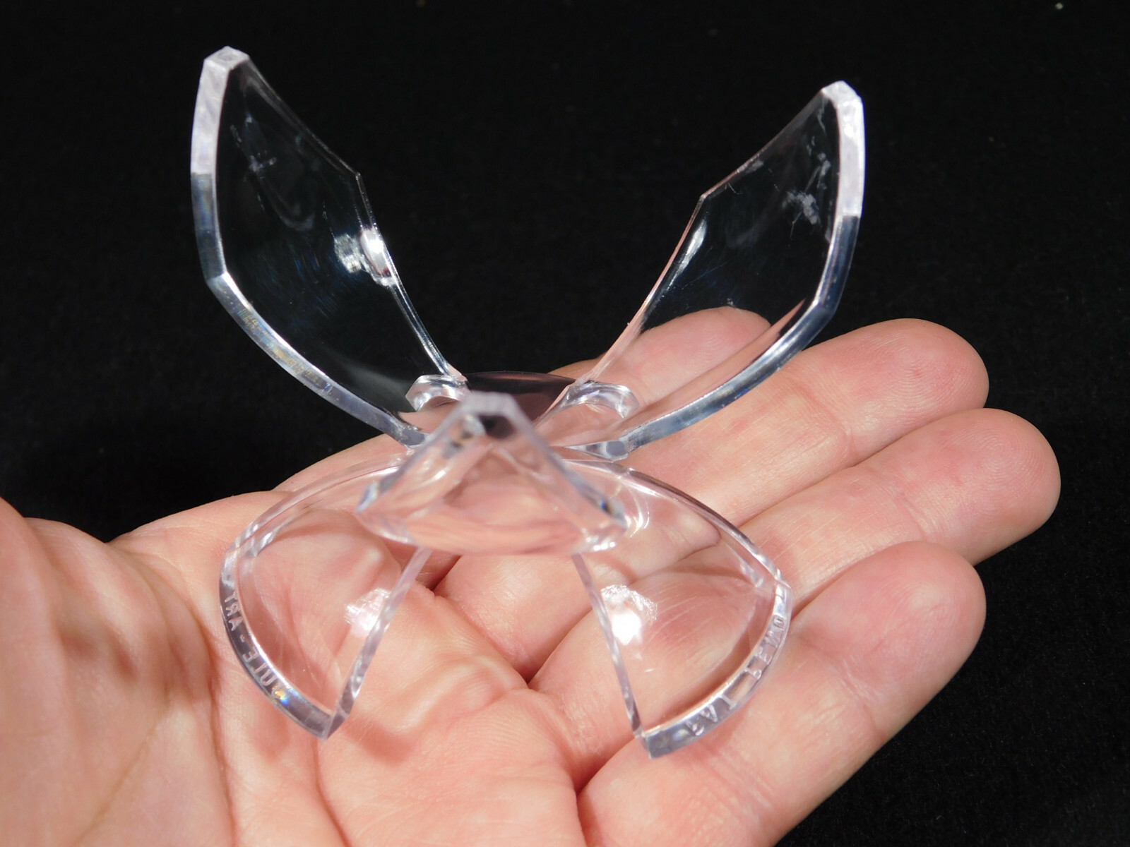 Display Stand TULIP Design Three Prong Large Size Clear Lucite