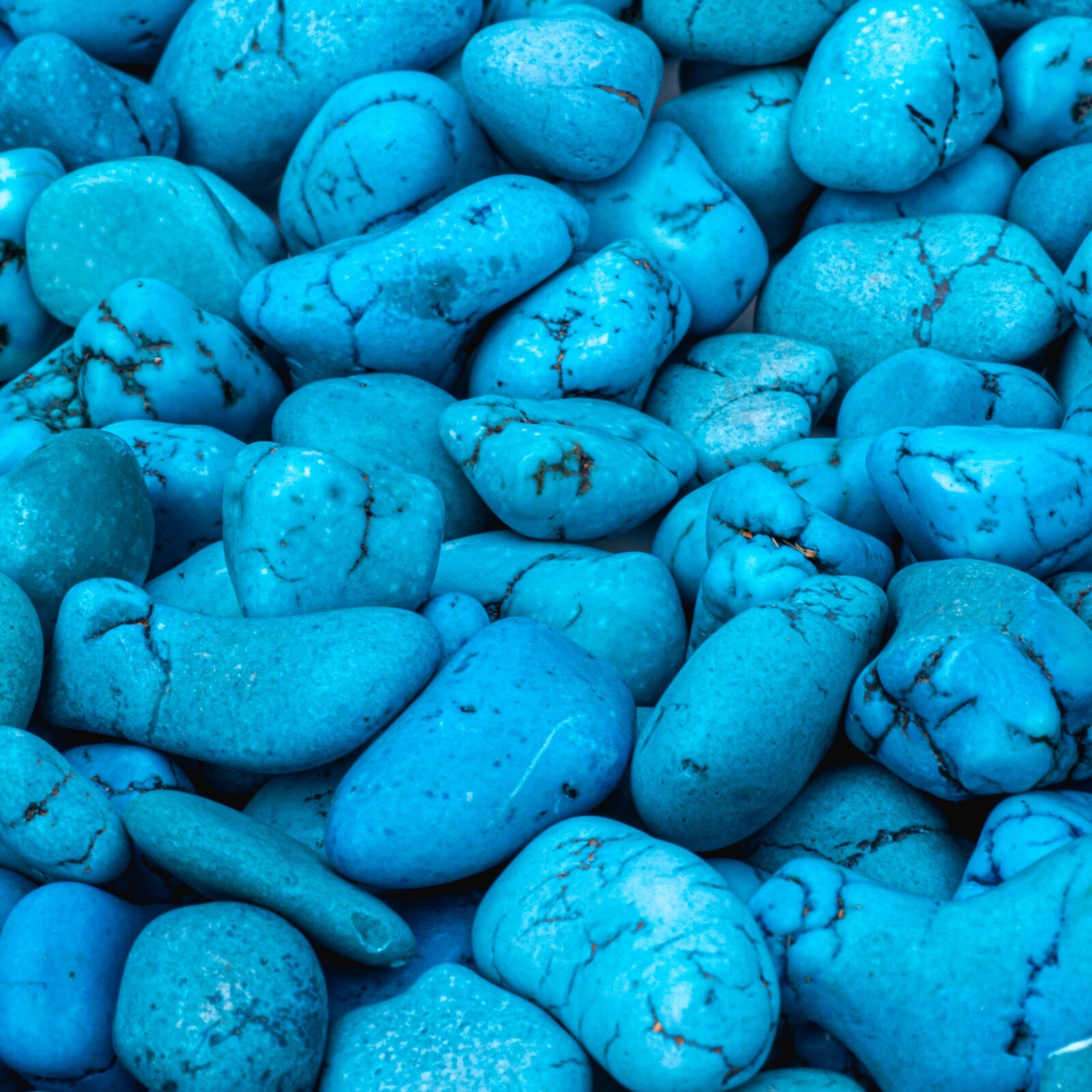 1/2 lb Tumbled Blue Turquenite Gemstone Crystals 85-110 Stones Bulk Wholesale