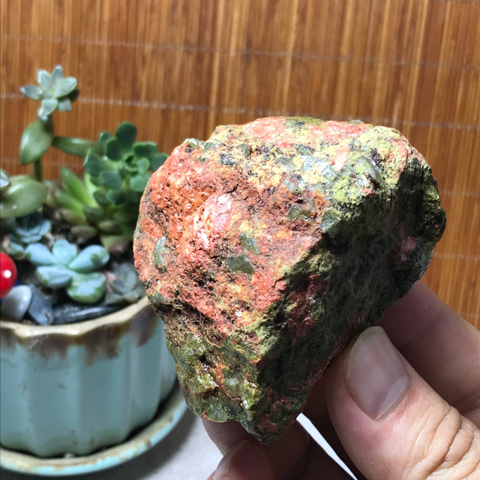 168g Natural Unakite Crystal gemstone Rough Mineral Specimen healing A6351