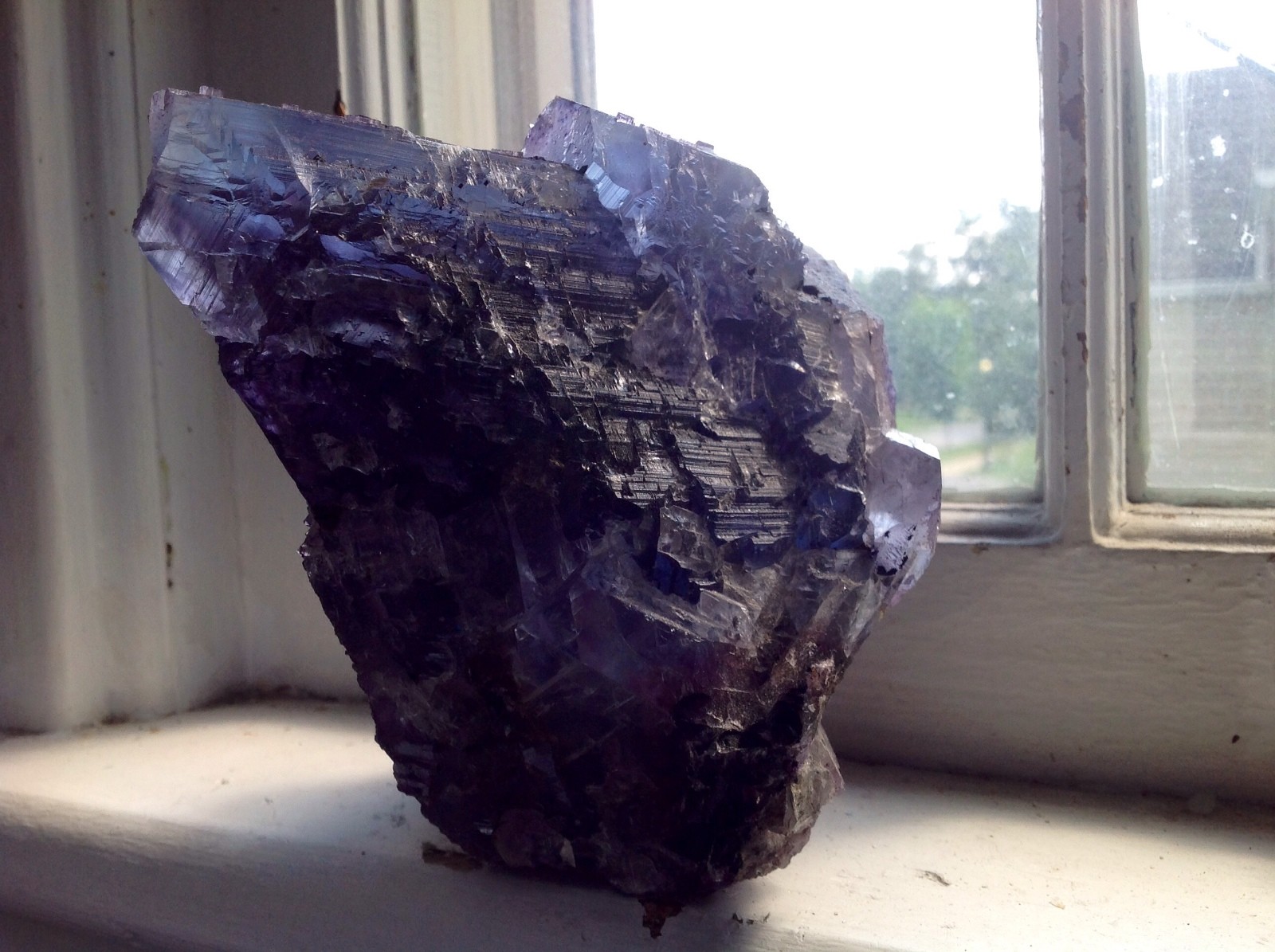 RARE! 4 lb. 9 oz. Blue/Purple Fluorite w/Calcopyrite from Cave in Rock Mine