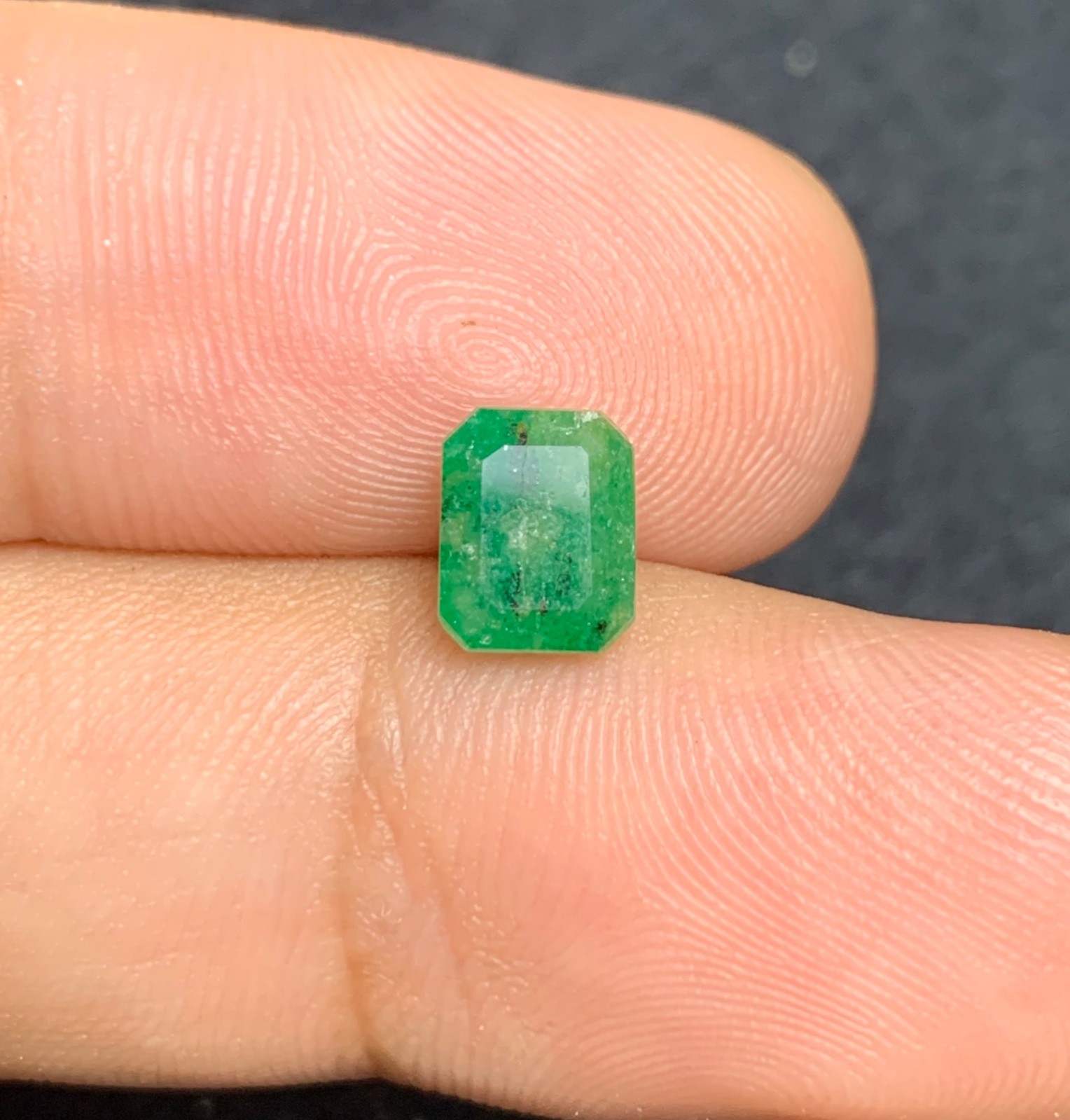 1.45 Cts Natural Emerald Faceted Gemstone from Pakistan.