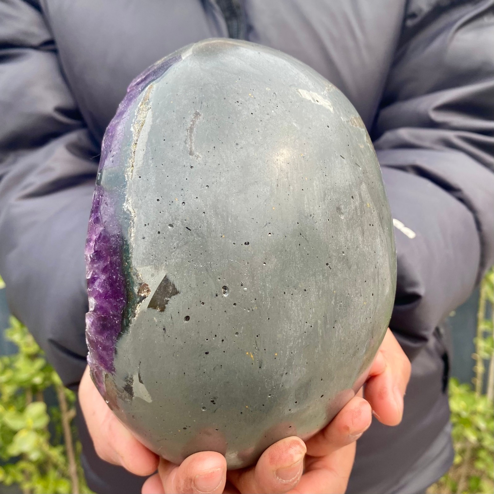 5LB Natural amethyst Dinosaur egg Quartz Crystal specimen healing