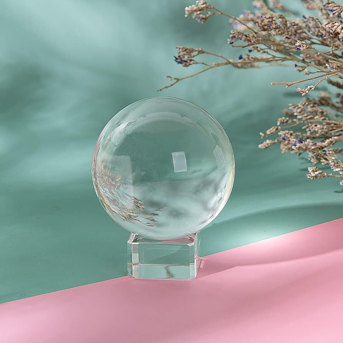 Versatile 60mm Crystal Glass Sphere with Stand for Photography & Home Decor