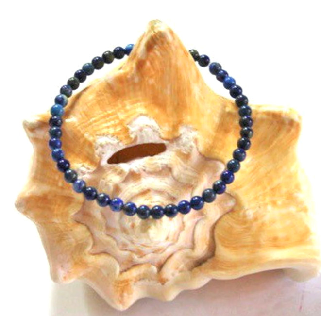 Natural Lapis Lazuli 4mm Grounding Stone for Anxiety Relief Jewelry Gift for Her