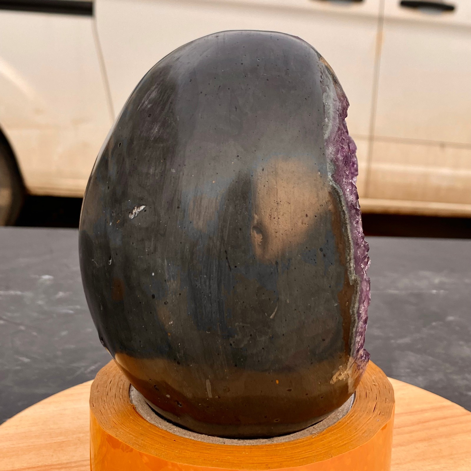 4.2LB Natural amethyst Dinosaur egg Quartz Crystal specimen healing