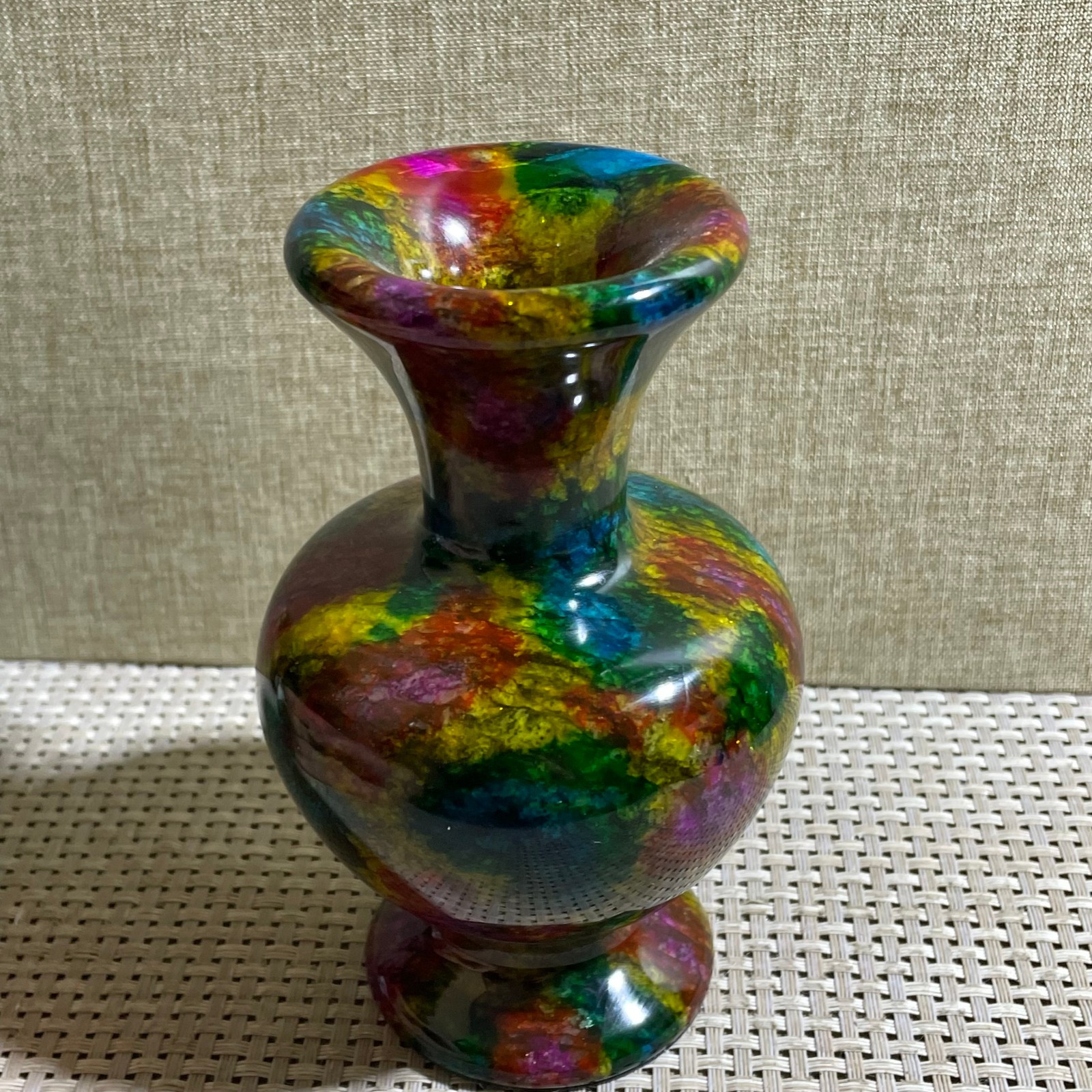 776g Seven Colors Jade vase specimen Decorative -Taiwan China