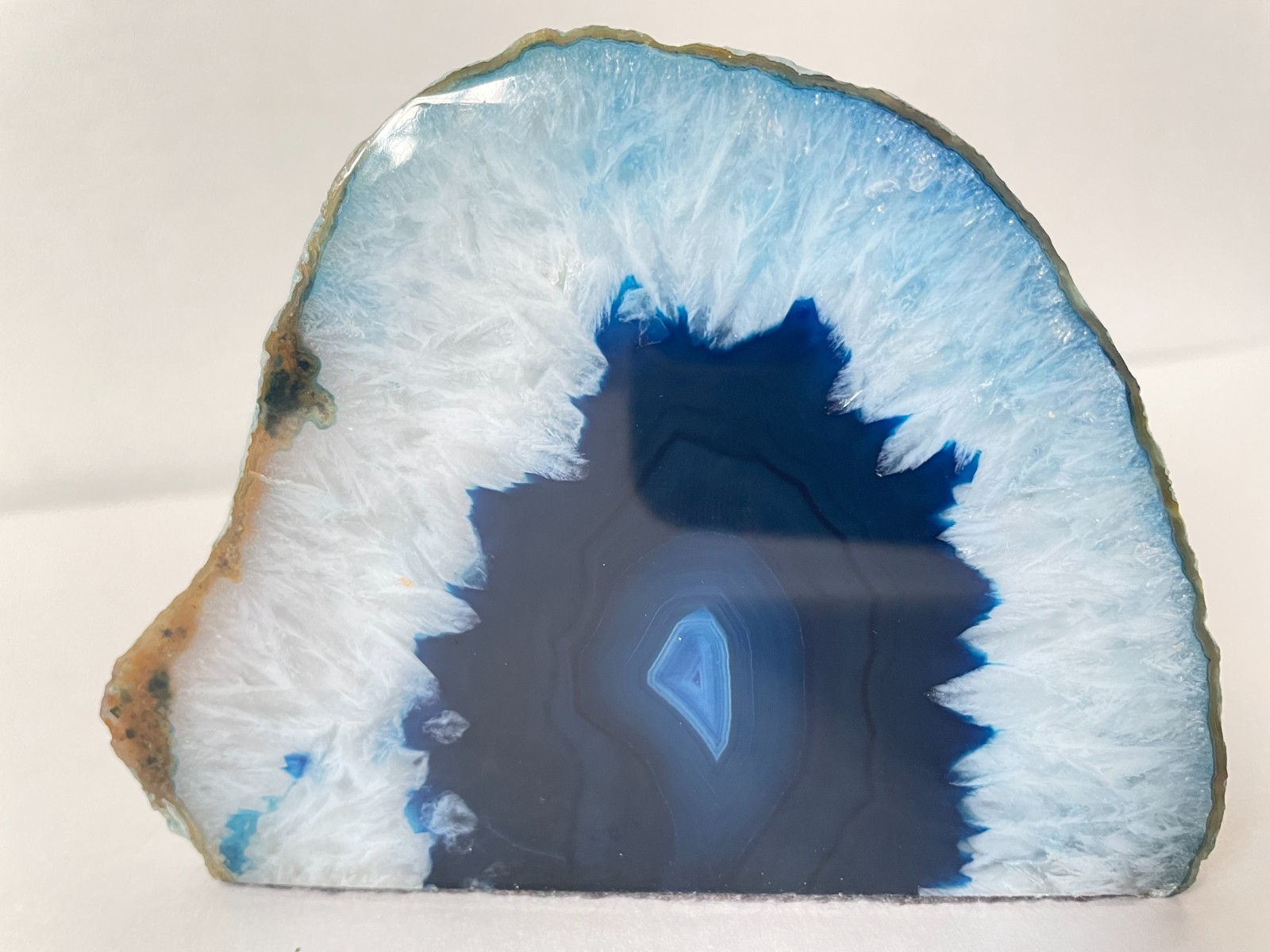 Quartz Crystal Druzy Half-Polished Blue Agate Geode Candle Holder Crystal Decor