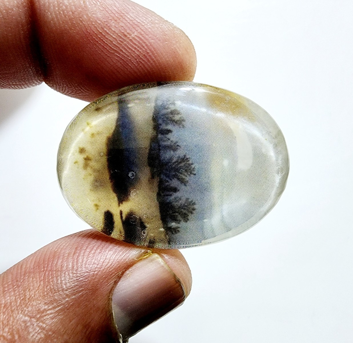 Amazing Designer Dendrite Opal Stone 66 Crt Oval Shape Loose Gemstone Cabochon