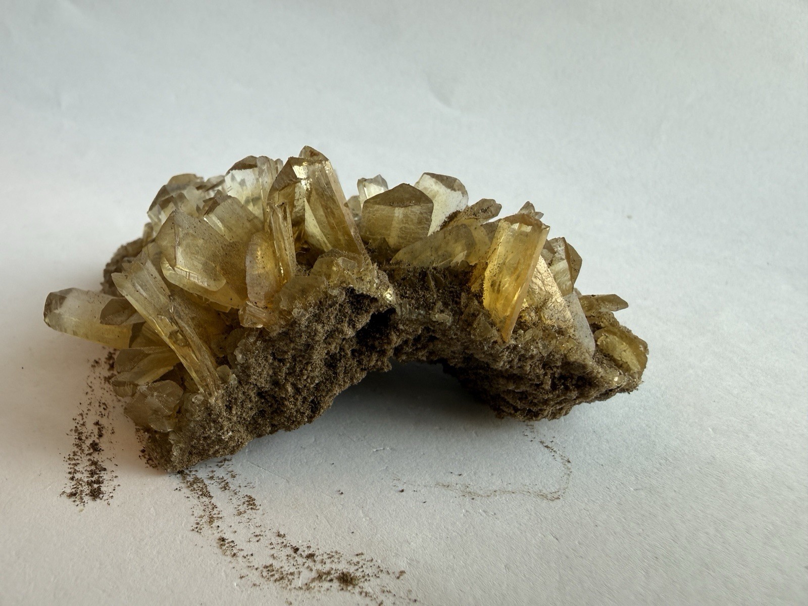 Raw Golden Honey Selenite Crystal Cluster Matrix Gypsum Mineral Specimen 62g