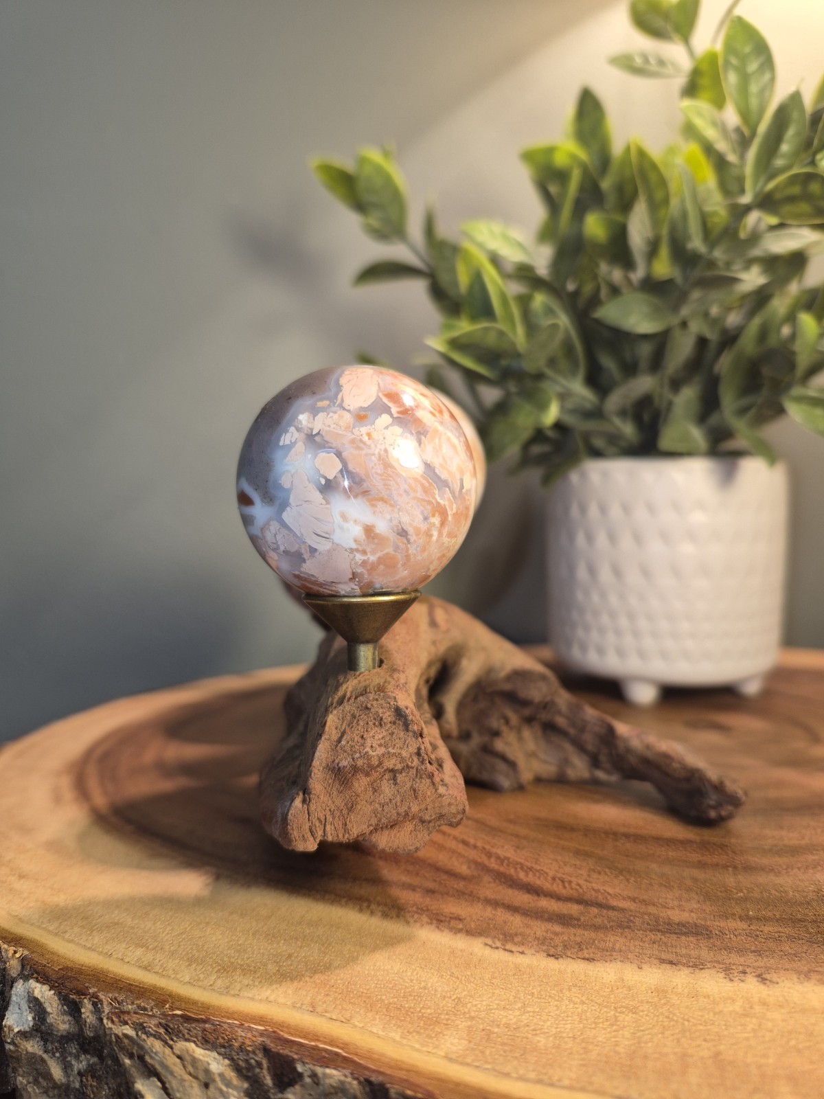 Drift Wood Stand Holds 3 Sm-Med Spheres