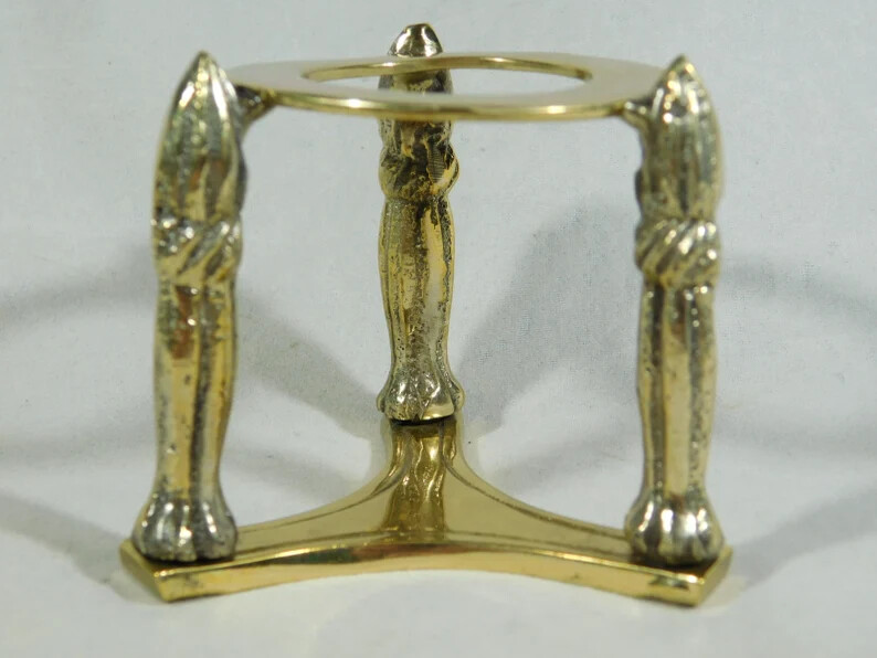 Sphere Display Stand PILLAR Design Medium Size Brass / Gold Color