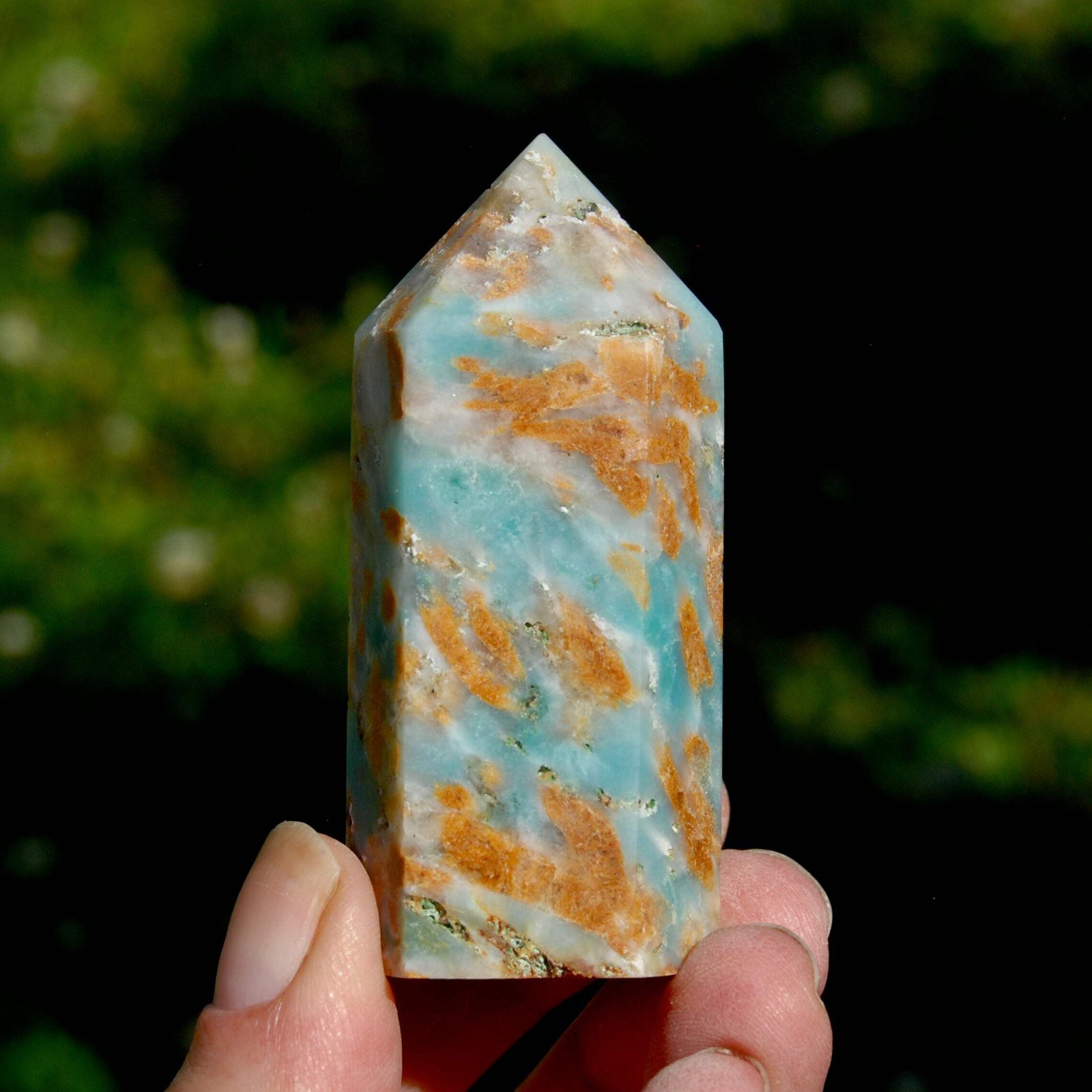 Chinese Amazonite Crystal Tower – 2.75in 82g Stone of Courage & Truth