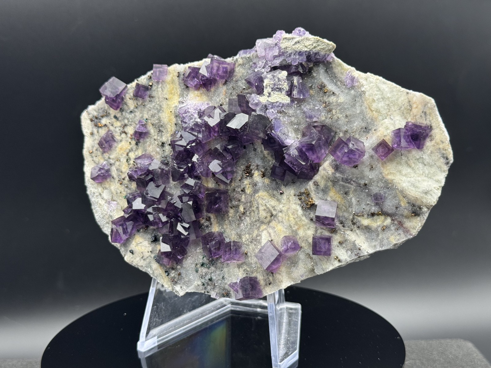 Simply Incredible!! INSANE zoned cubic purple fluorite-FLUORESCENT! Anhui, China