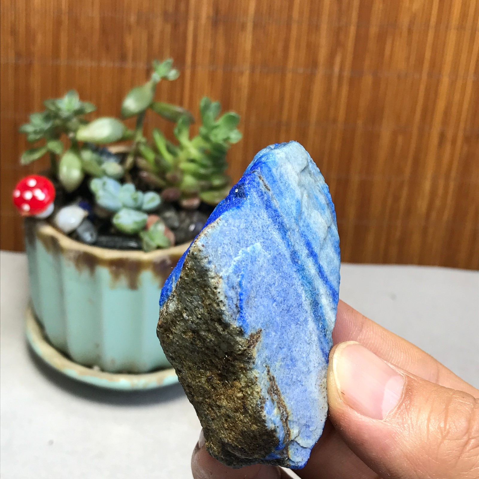 91g Natural lapis lazuli Crystal gemstone Rough Mineral Specimen healing A5698