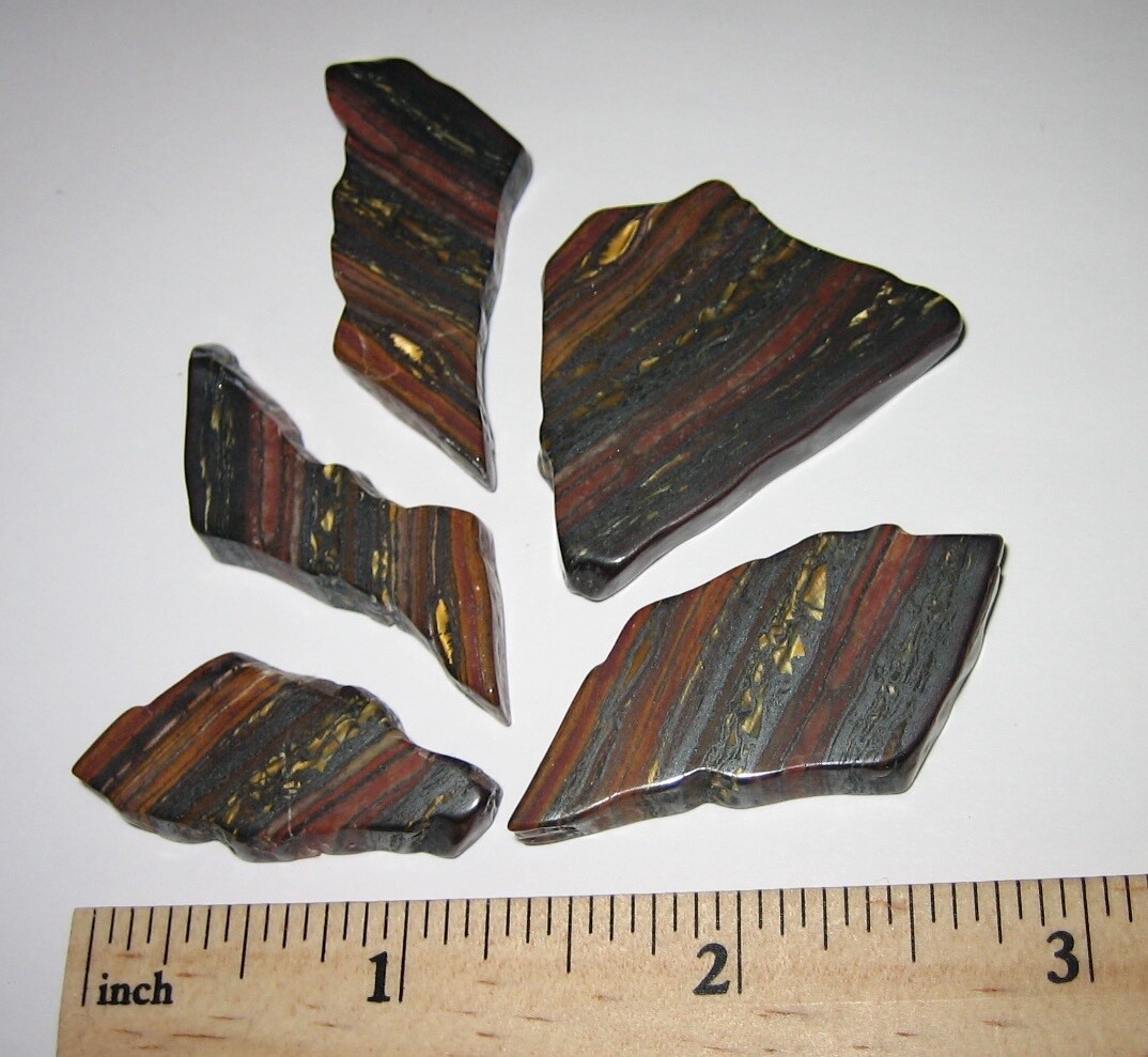 5 TUMBLED POLISHED NATURAL 1.2″- 1.4″ TIGER IRON STONE MINERALS AUSTRALIA 47g *1