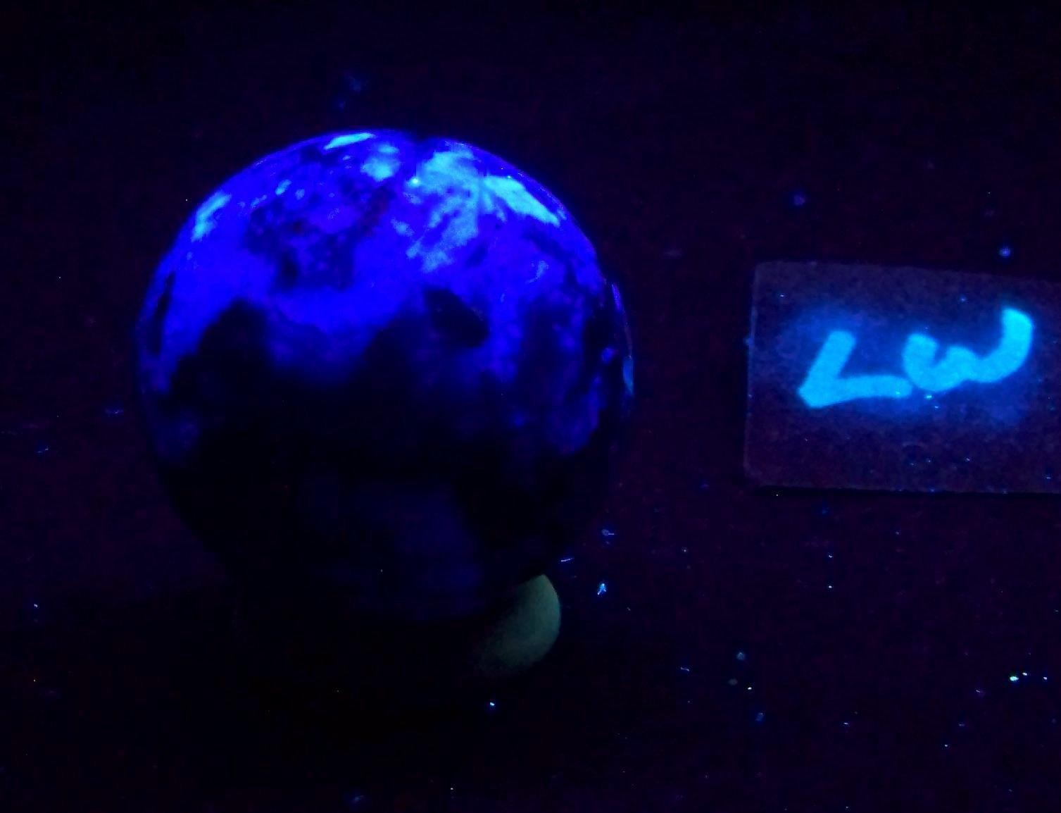Fluorescent McCracken Mine Fluorite 38mm Sphere for UV Collection 6518