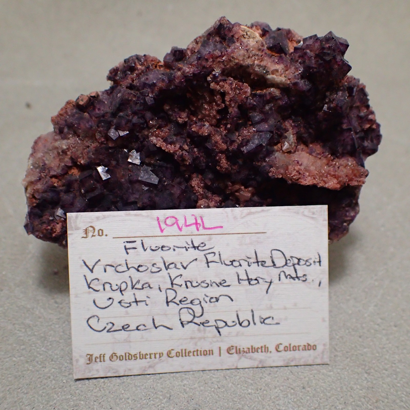 Fluorite, Vrchoslav Fluorite Deposit, Krupka, Czech Republic