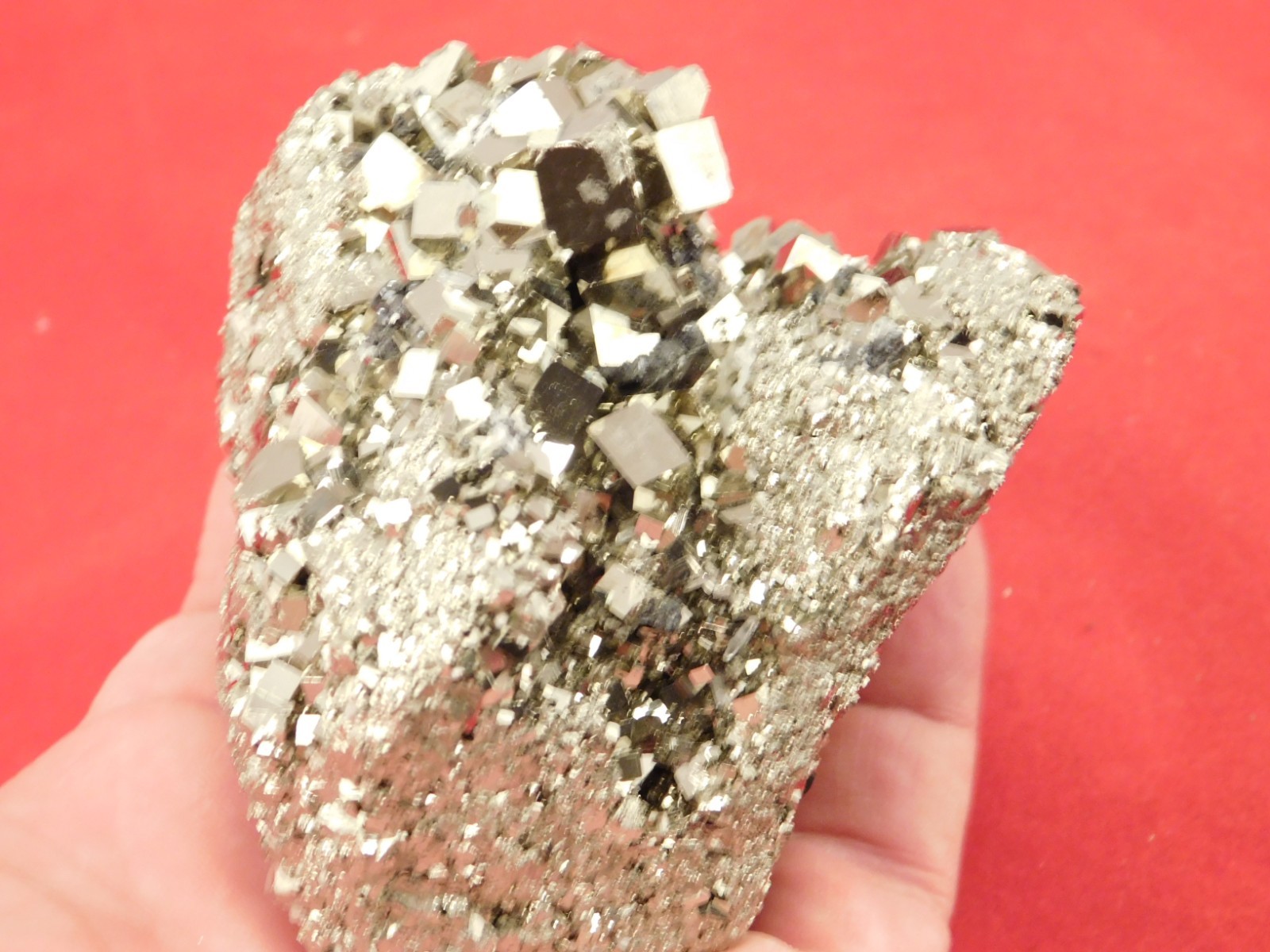 wOw! LARGER! Nice and 100% Natural Pyrite CUBE Cluster Peru 529gr