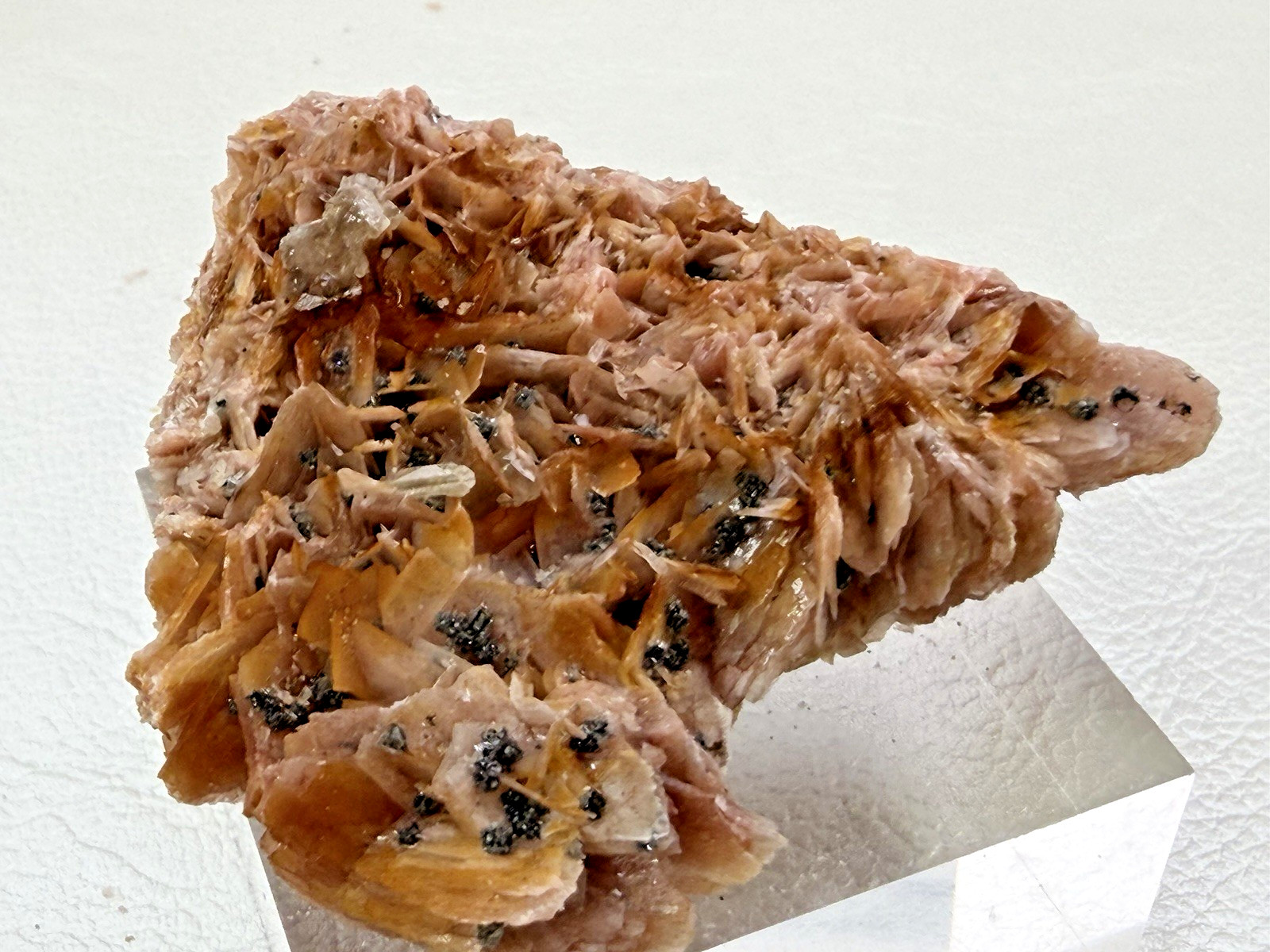 Orange Barite with Galena and Cerussite in Matrix from Morocco 104 g.