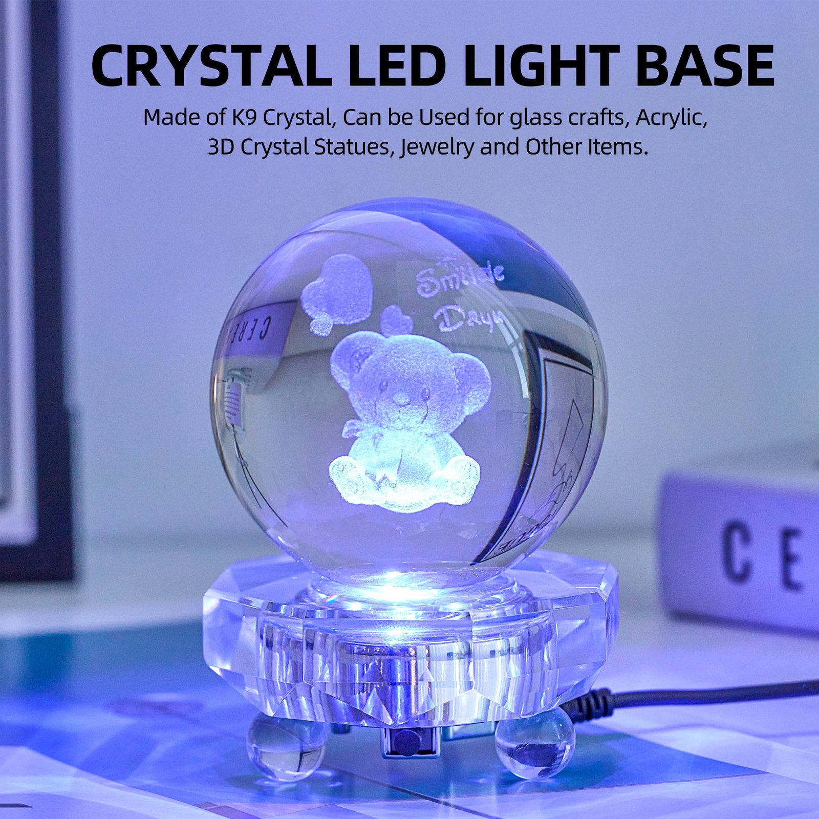 Light Base Crystal Display Stand In A Variety of Colors,Lighted Up Stand Colo…