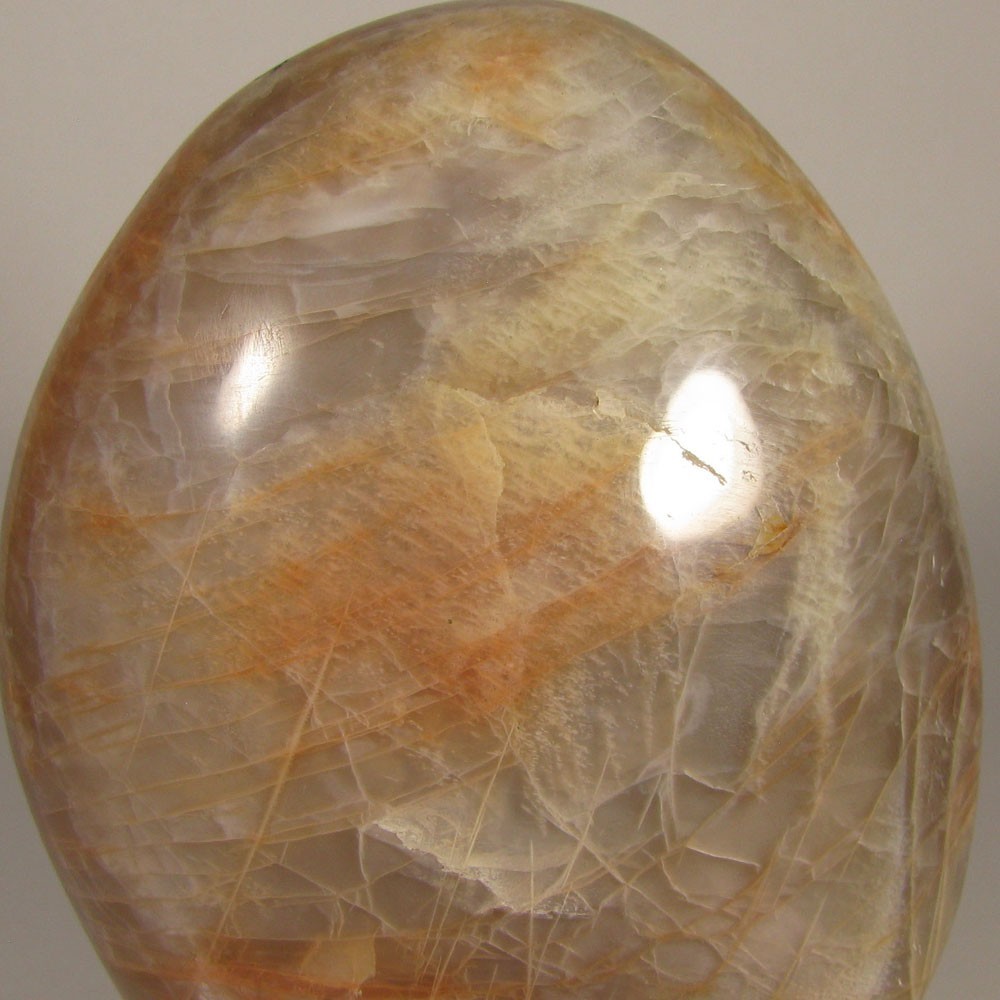 4.1″ PEACH MOONSTONE Gemstone Polished Freeform Standup – Madagascar – 1.6 lbs.
