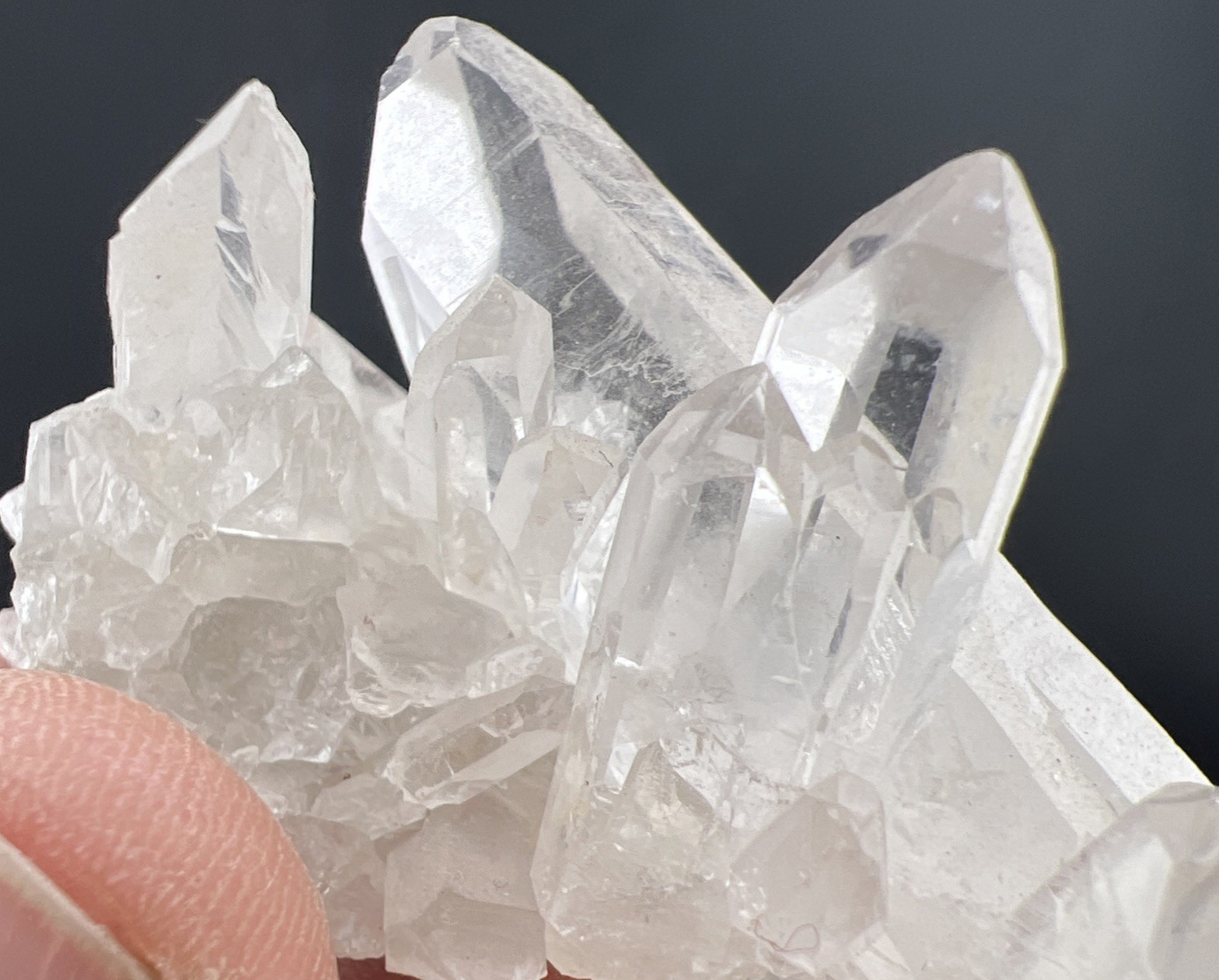 Natural Clear Lemurian Quartz Crystal Cluster Minas Gerais, Brazil 48 grams