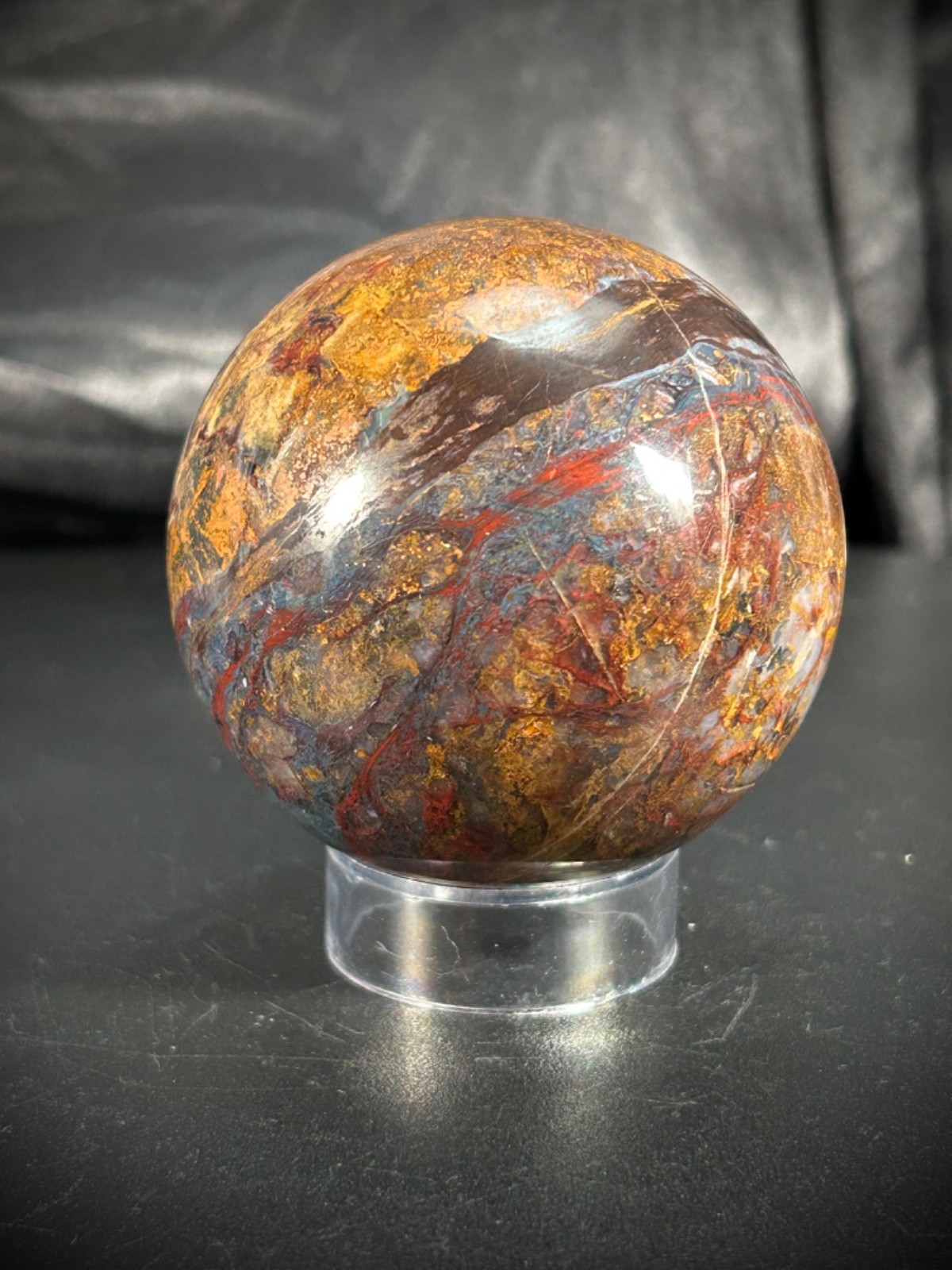 2.3″ Pietersite Sphere On Acryic Stand 10.2oz (290 grams)