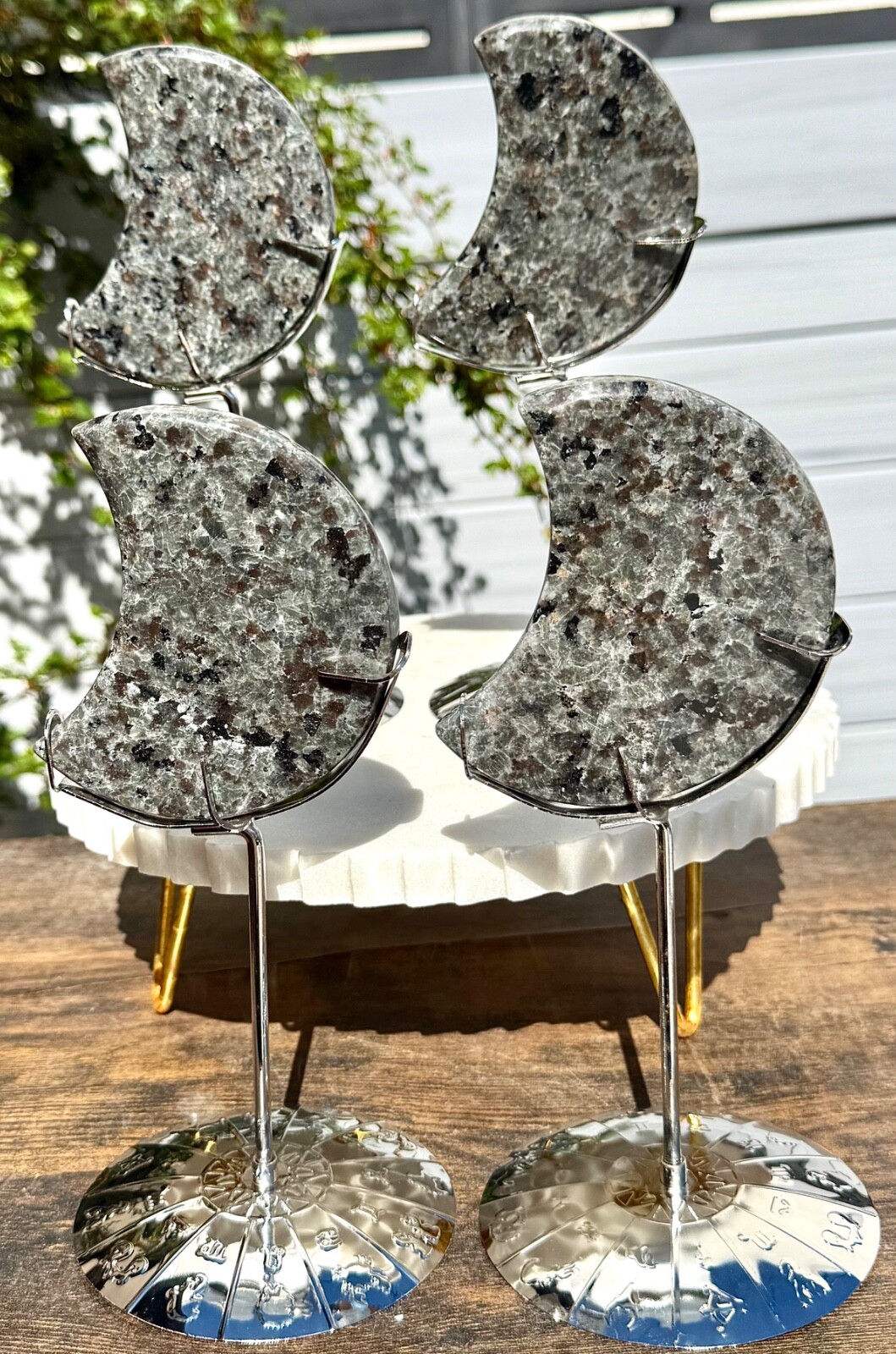 Wholesale Lot 4 Pcs Natural Yooperlite Moon W/ Zodiac stand Healing