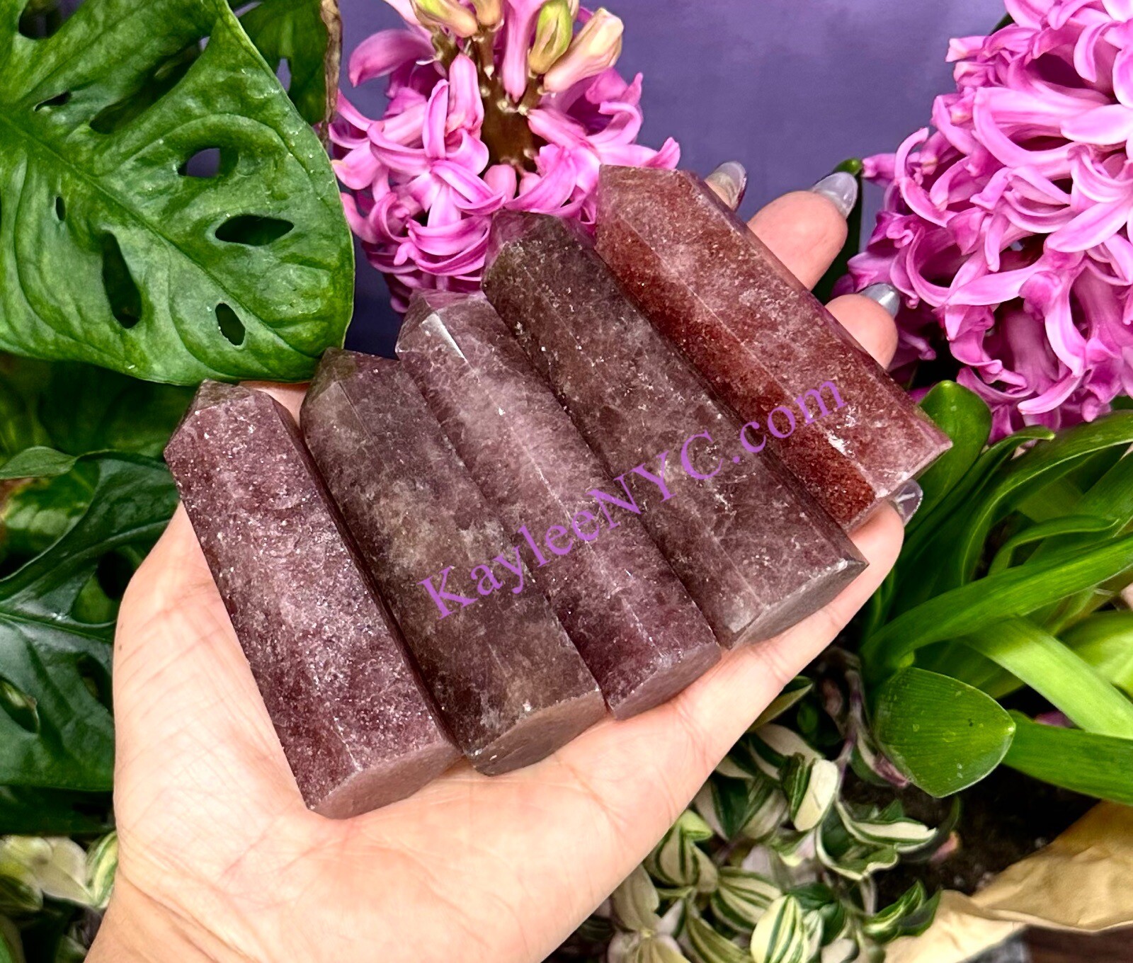 Wholesale Lot 1Lb Natural Strawberry Quartz Obelisk Tower Point Crystal Healing