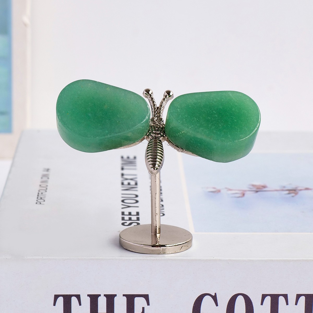 1pc Random Handmade Aventurine Dragonfly ornament, Suitable for Home Decor