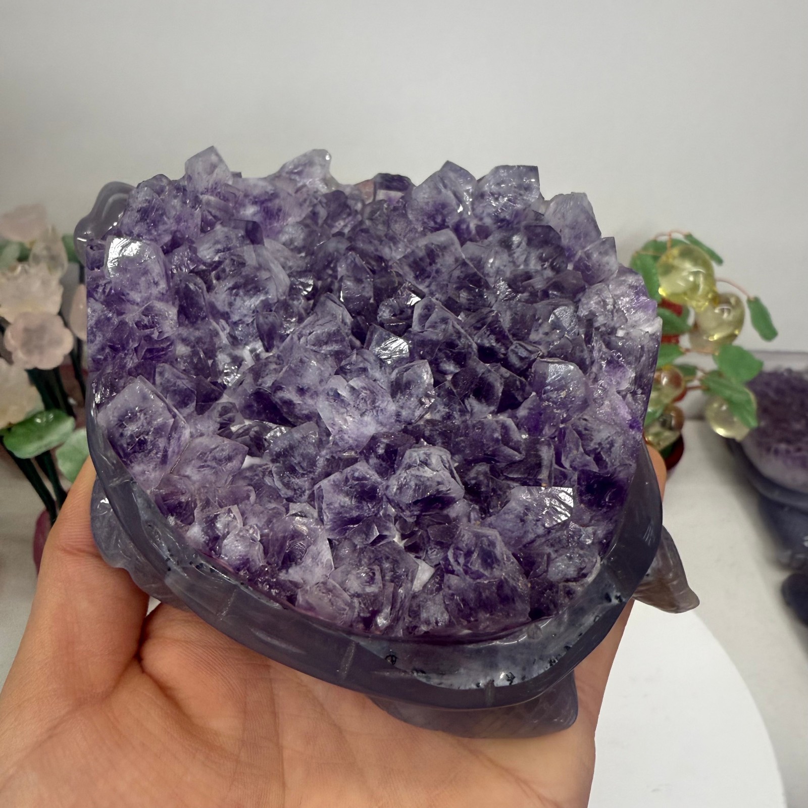 Natural agate carved Turtle quartz crystal Reiki Heal gift random 1pc