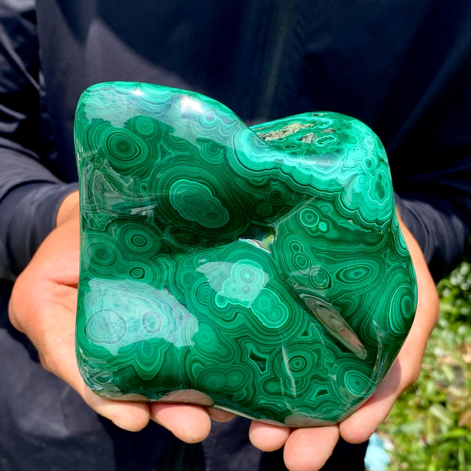 2.4LB Natural Polished Malachite Mineral freeform specimen Reiki Stone Healing