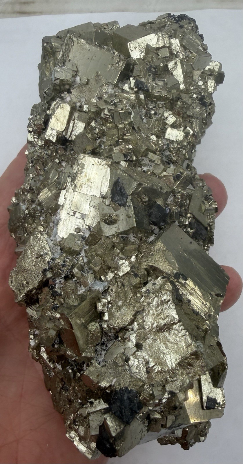 Awesome Large Natural Pyrite Crystal Cluster Peru 2.5+ Pounds 1185 Grams NICE!!