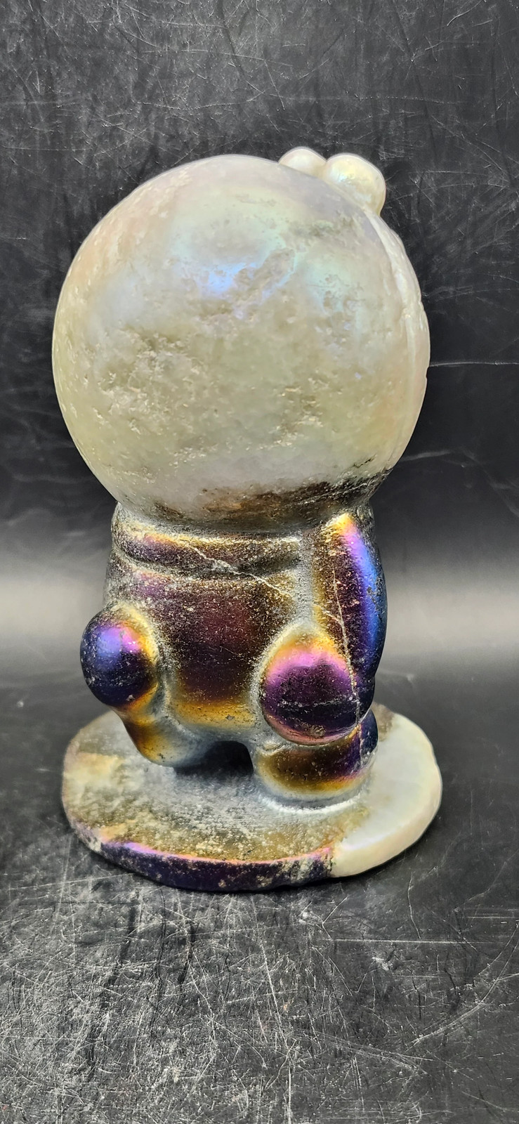 Aura quartz astronaut! 14 ounces, 4 inches tall