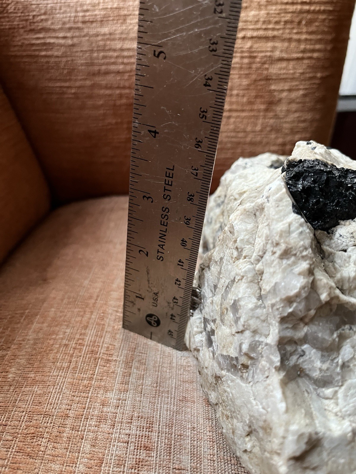 HUGE 6lb 9” Black Tourmaline Schorl Crystals In Matrix Maine USA Locality Quartz