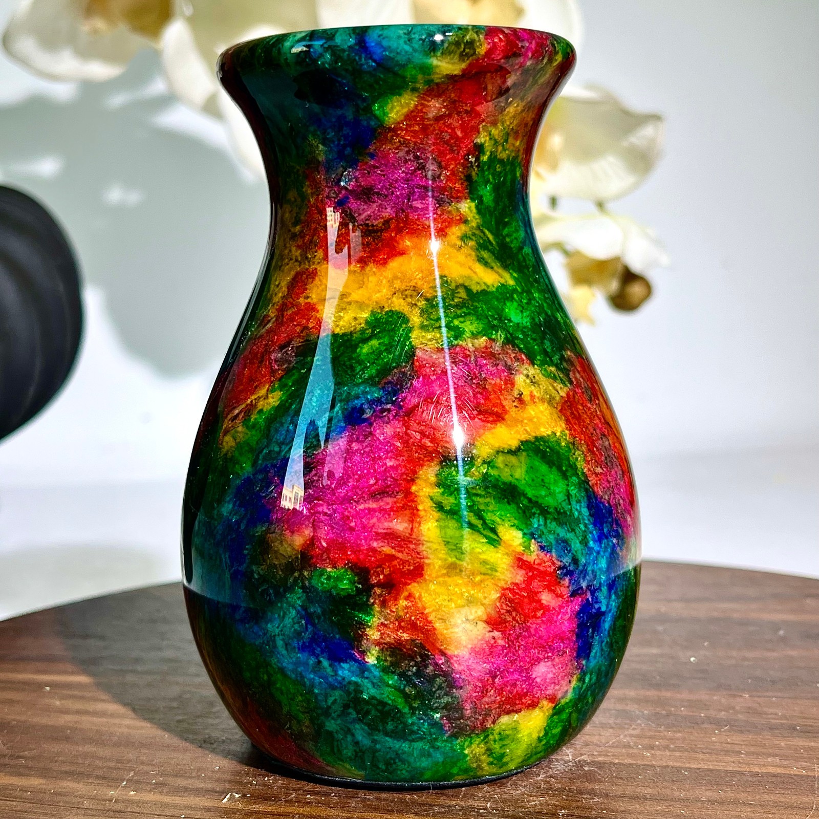 485G Natural “Seven Colors Jade” vase specimen -Taiwan China