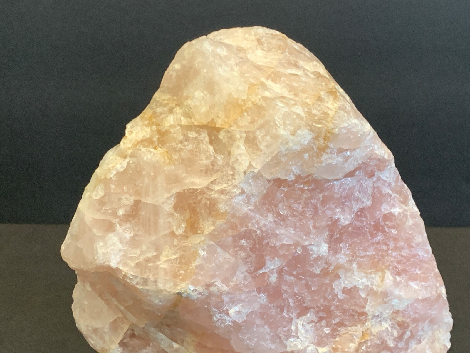 Large Chunk of Rose Quartz Rough Rock on Lucite Base