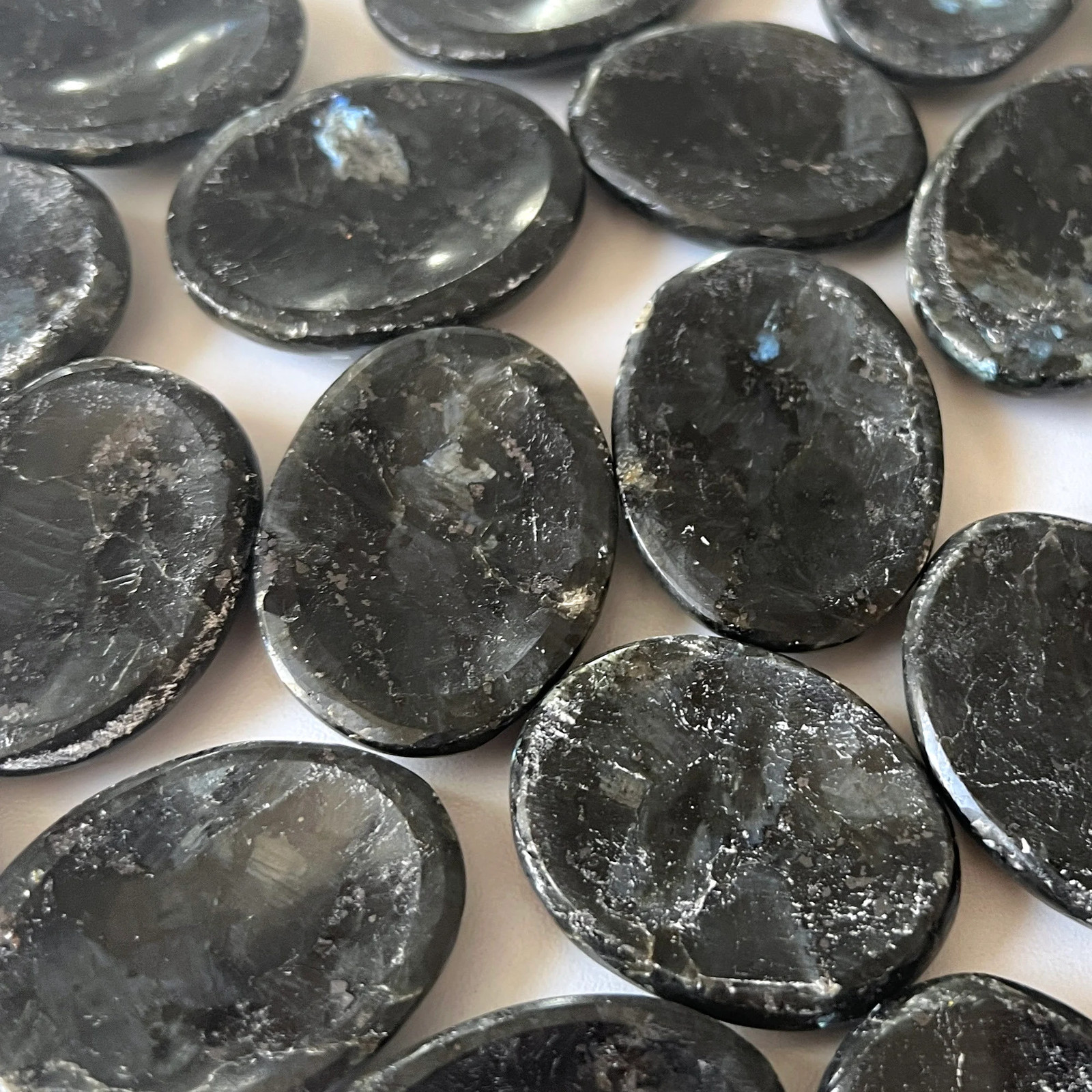Dark Larvikite Worry Stone | Negativity Blocker | Astral Travel | Psychic Stone
