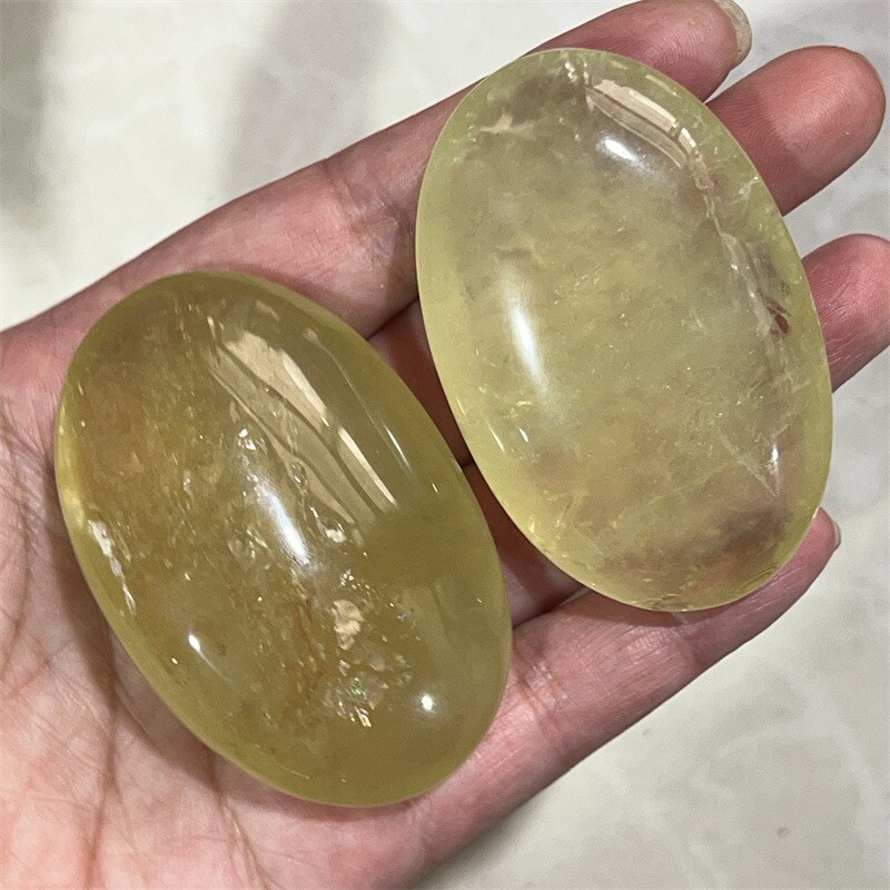 TOP Wholesale Natural Citrine Quartz Palm Stone Quartz Crystal Reiki Healing 1PC