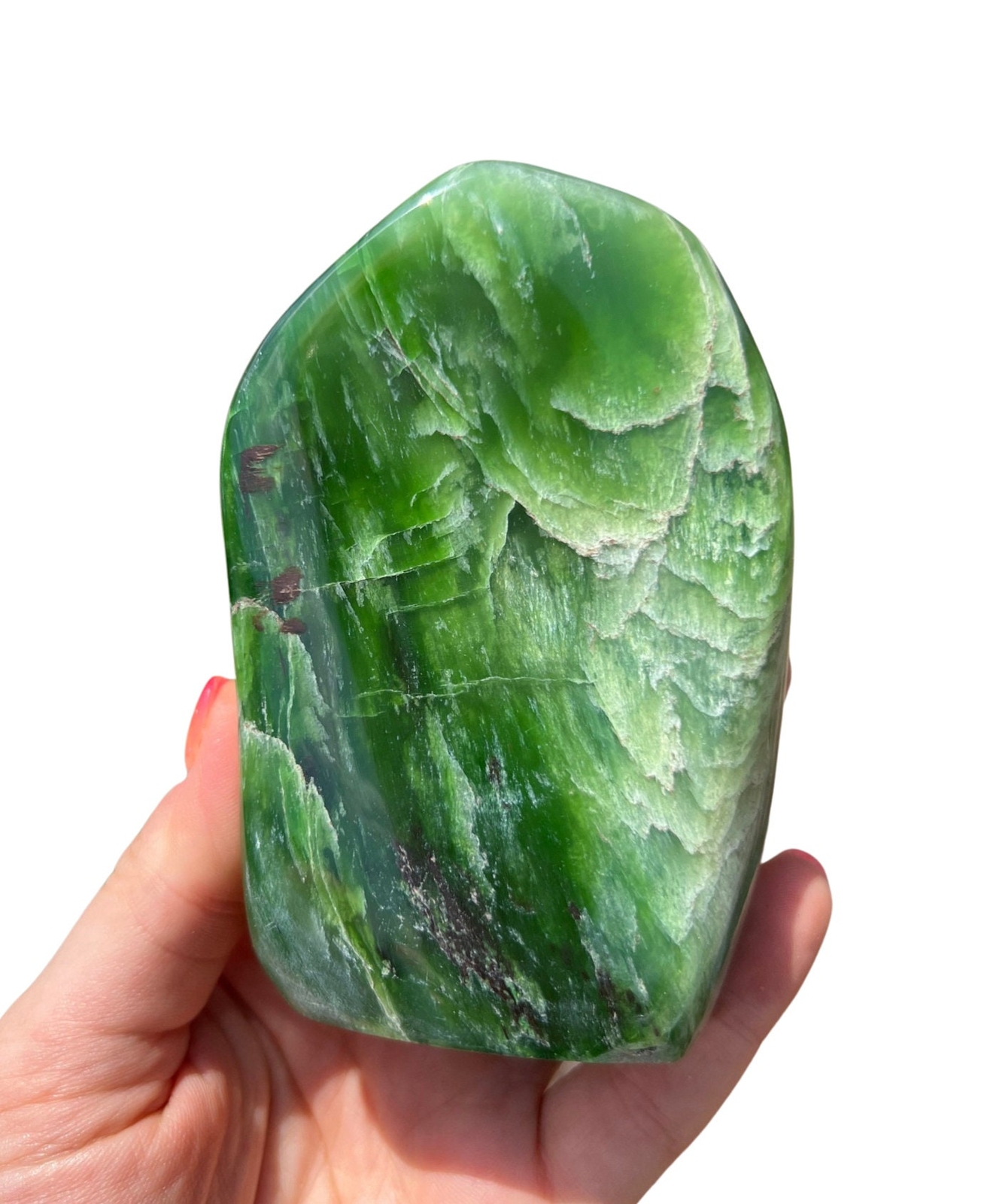 Nephrite Jade Freeform, Natural Nephrite Jade Stone from Siberia