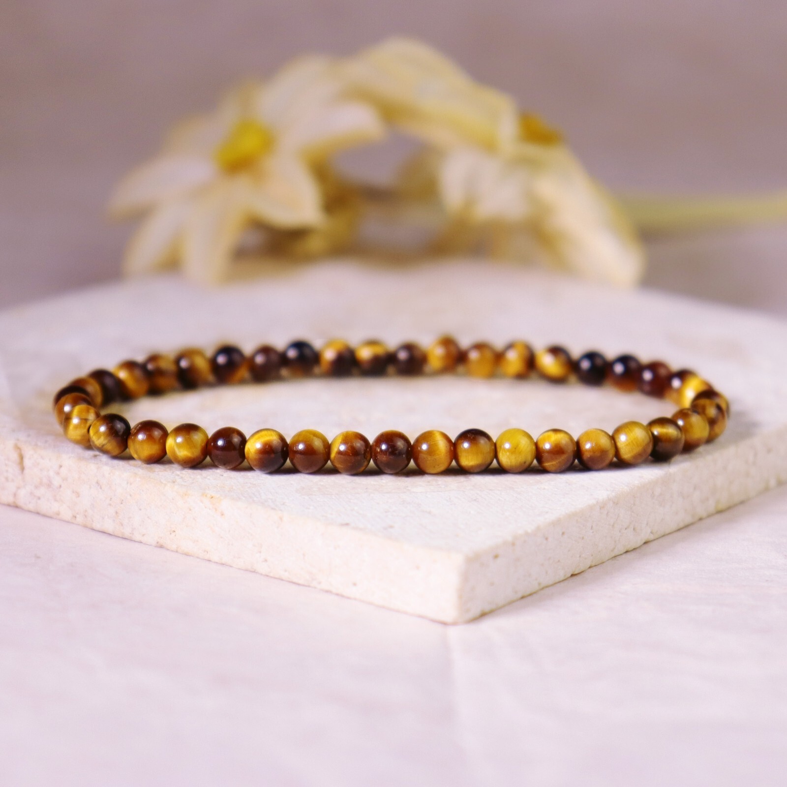 Handmade Grade A++ Gemstone 4mm Round Bead Stretchy Bracelet Reiki Chakra Unisex